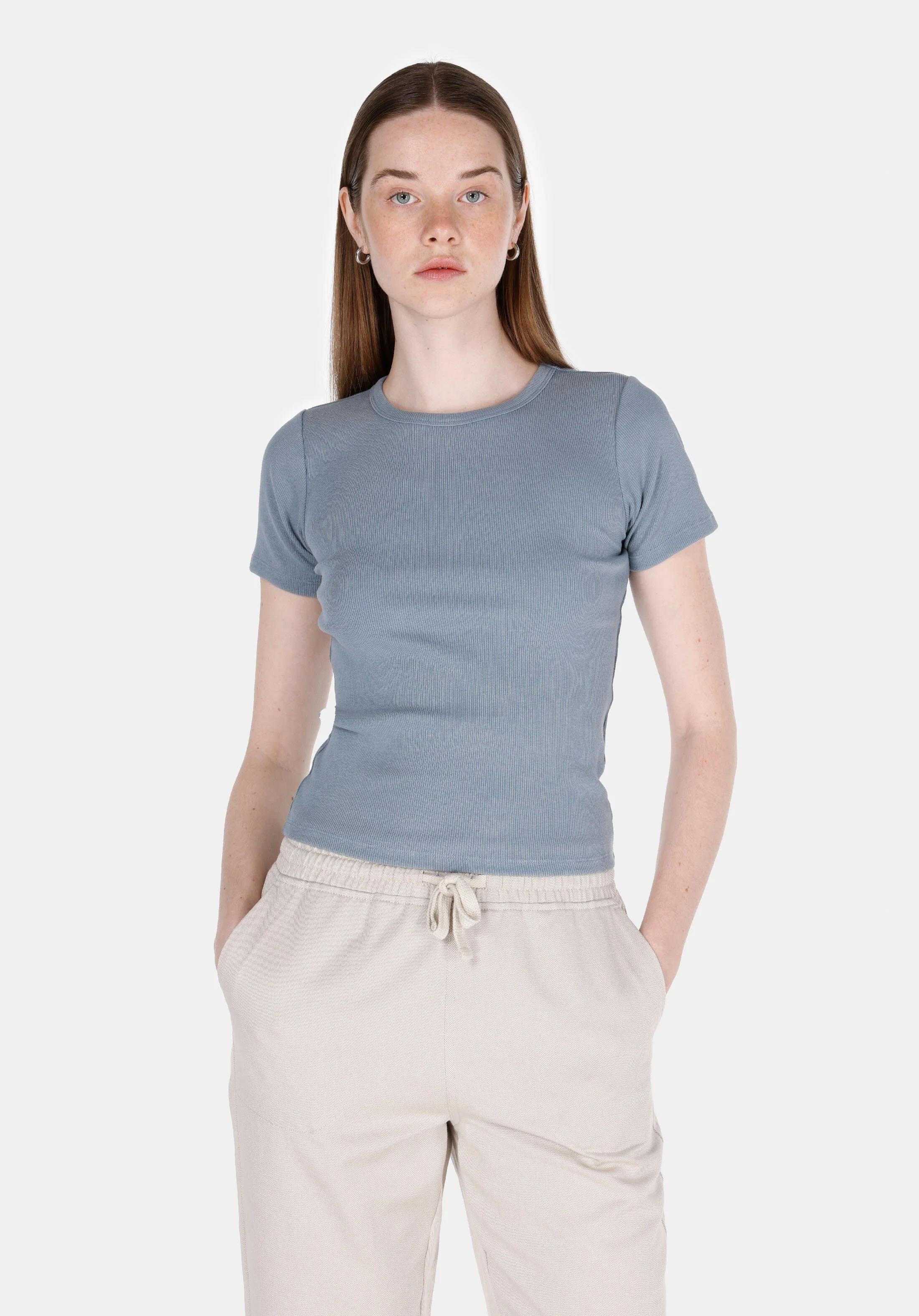 ÖRME KADIN KISA KOL T-SHIRT Slim Fit