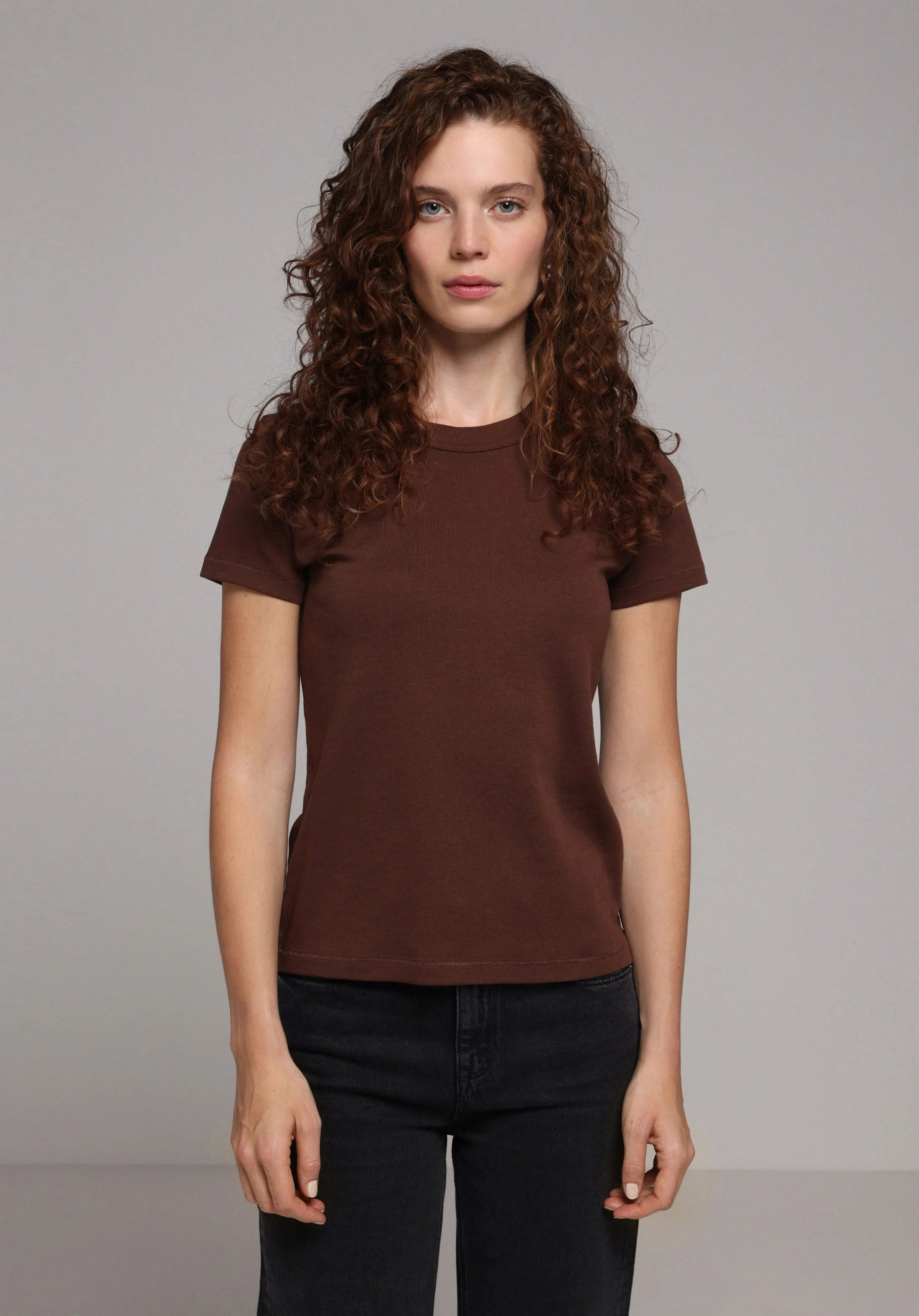 ÖRME KADIN KISA KOL T-SHIRT Slim Fit