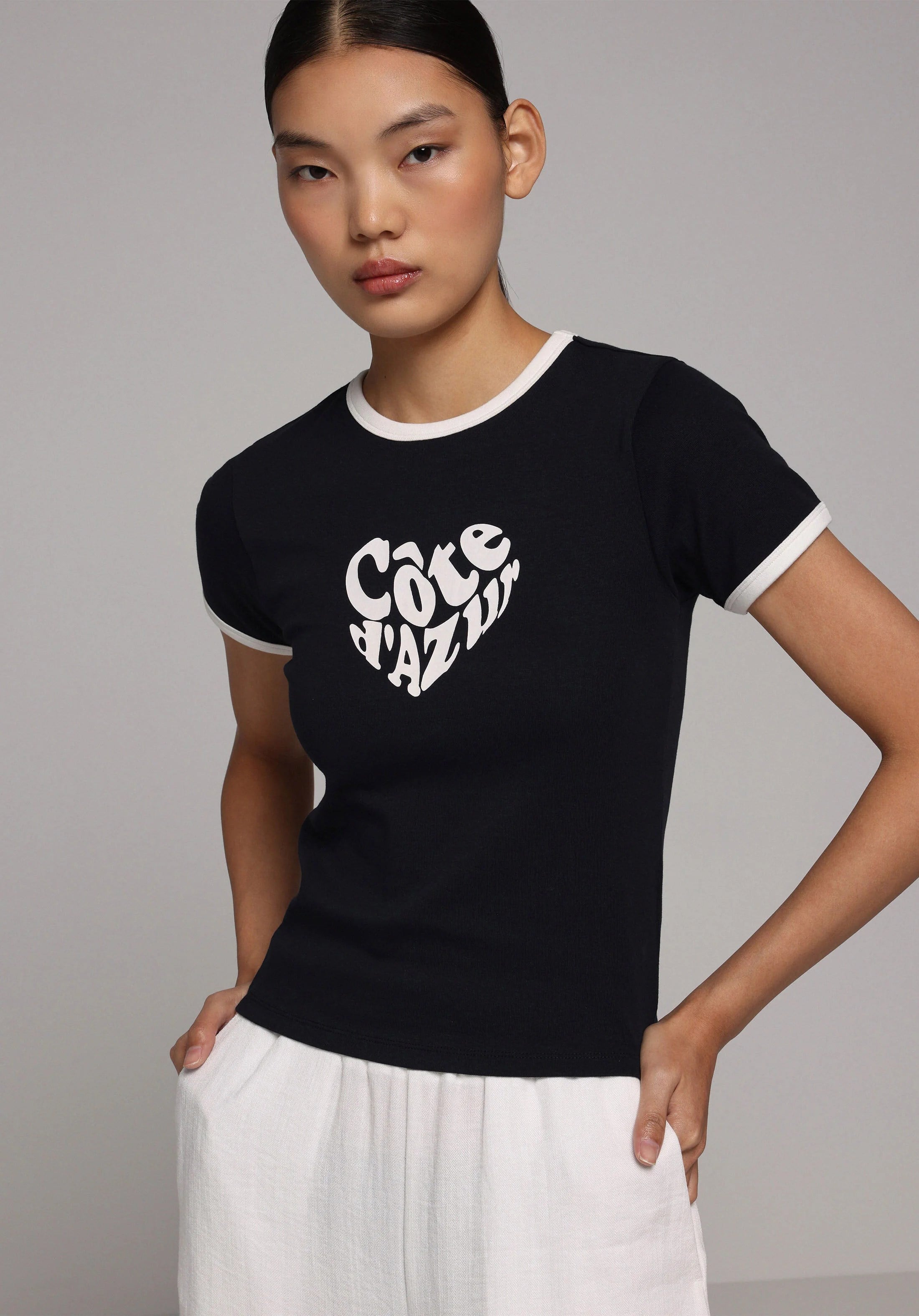 ÖRME KADIN KISA KOL T-SHIRT Slim Fit