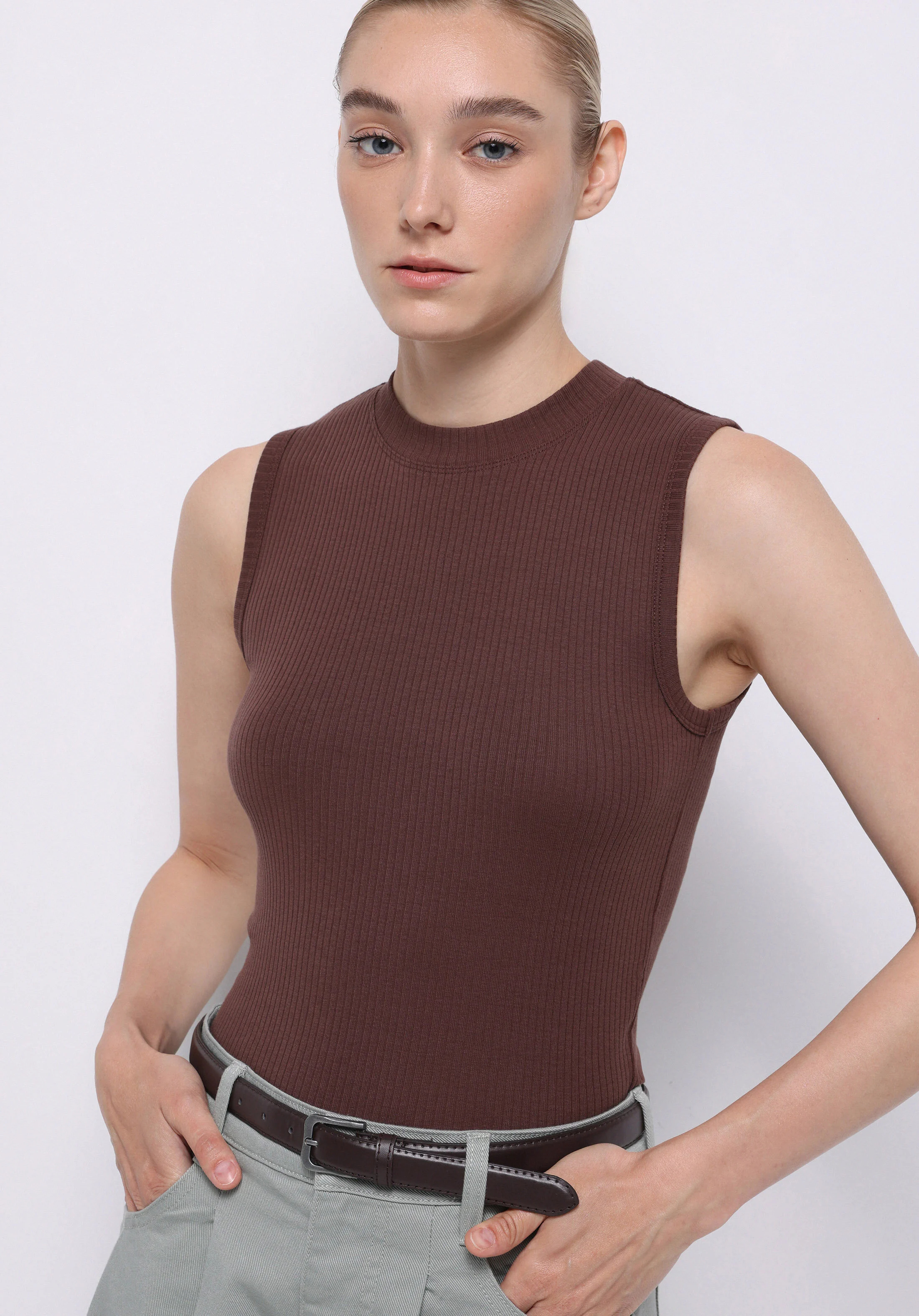 ÖRME KADIN KOLSUZ ATLET Slim Fit