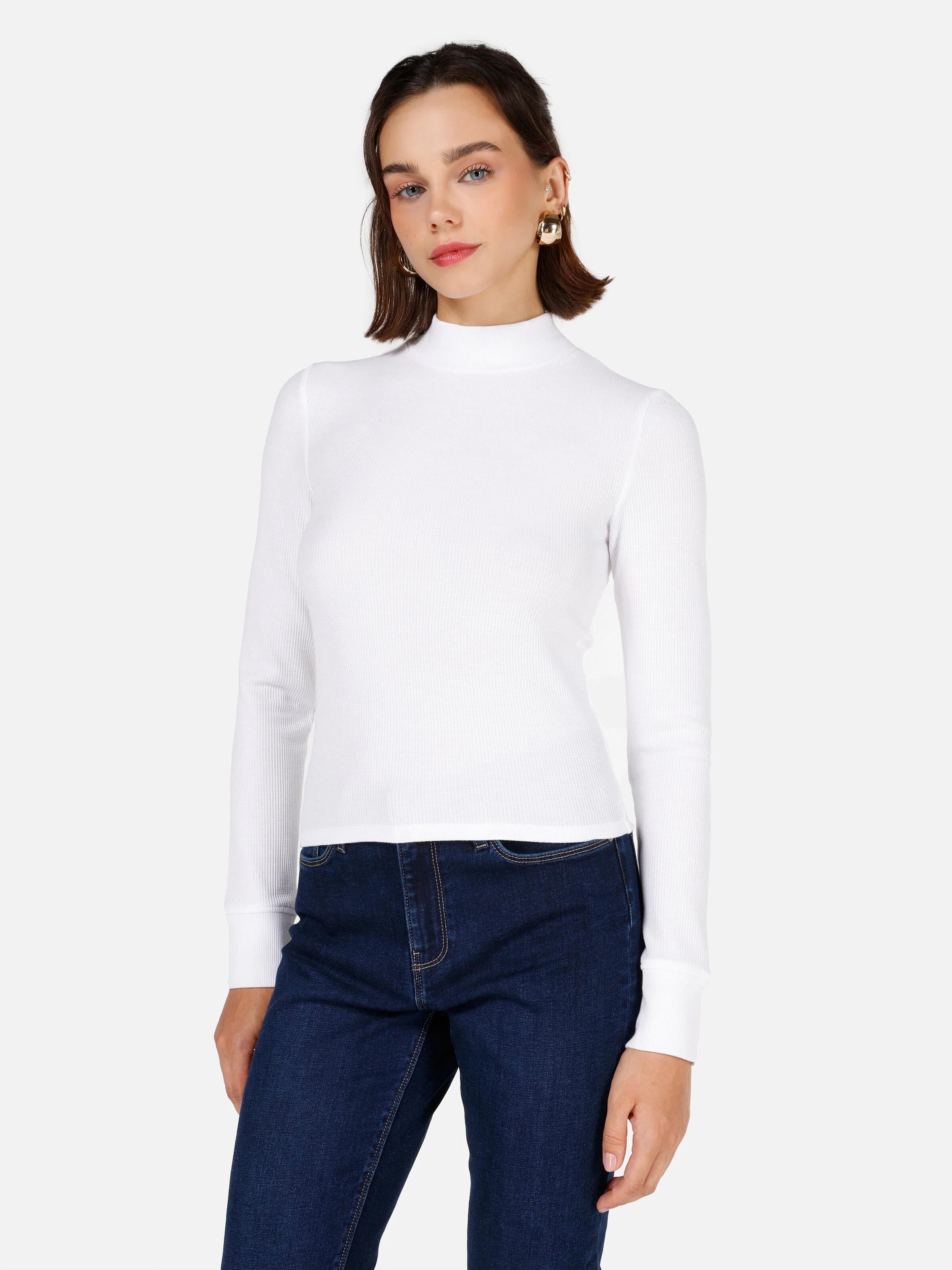 ÖRME KADIN UZUN KOL T-SHIRT Slim Fit