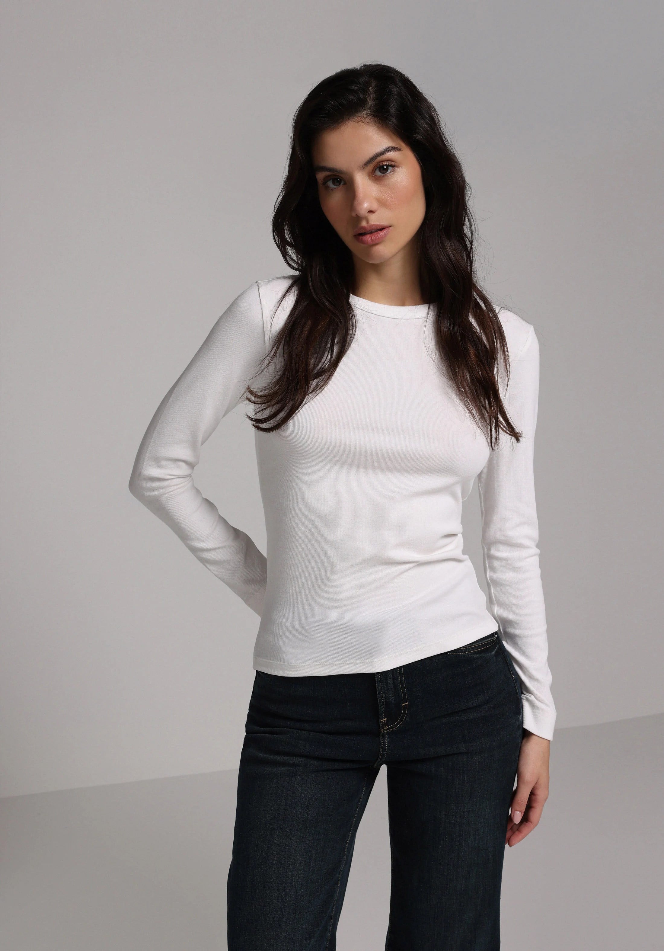 ÖRME KADIN UZUN KOL T-SHIRT Slim Fit
