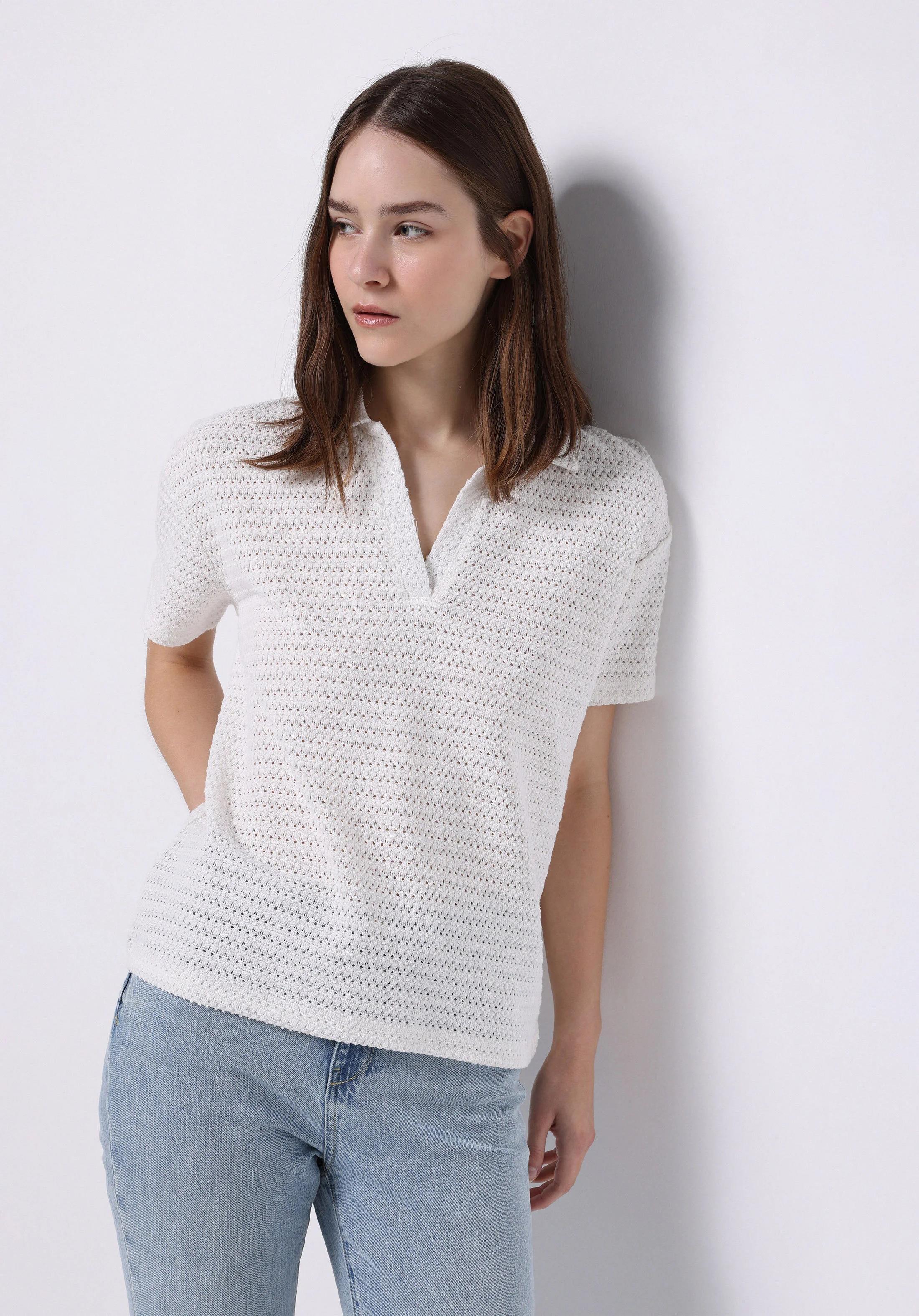 ÖRME KADIN YAKALI KISA KOL T-SHIRT Regular Fit