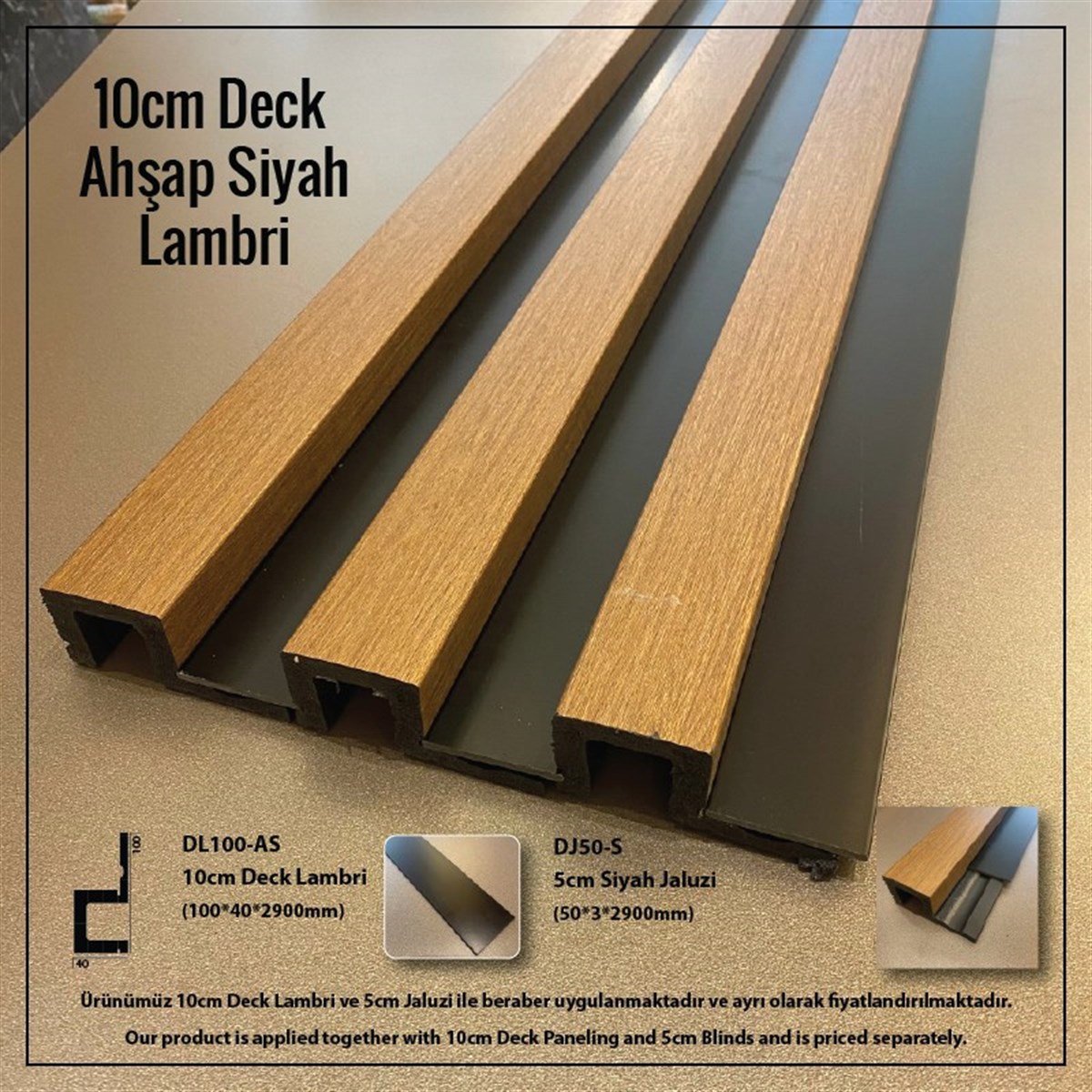 DL 100-AS Ahşap Siyah Deck Lambri