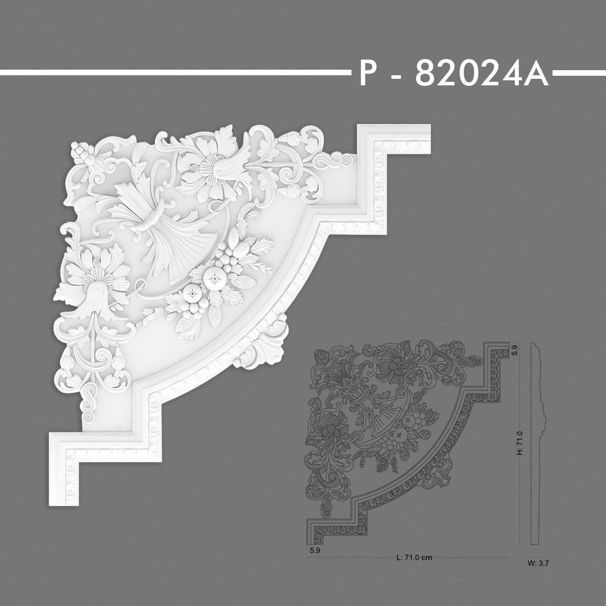 P-82024A Desenli Çıta Köşe