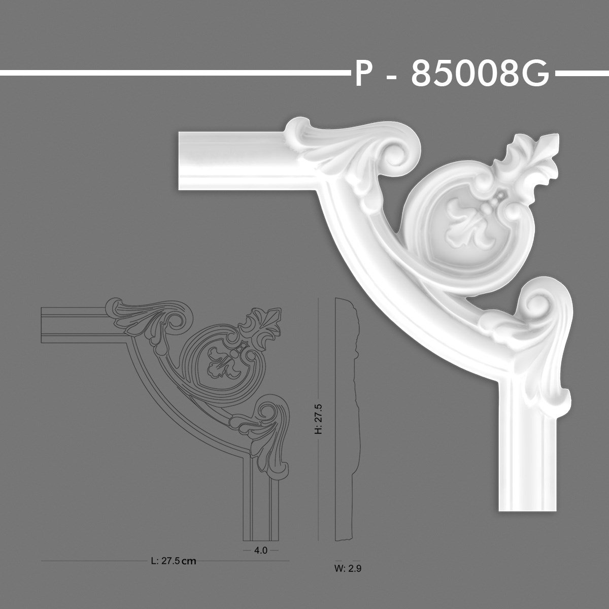 P-85008G Desenli Çıta Köşe