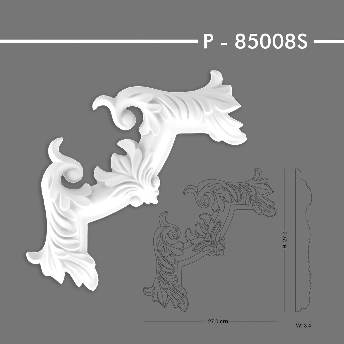 P-85008S Desenli Çıta Köşe