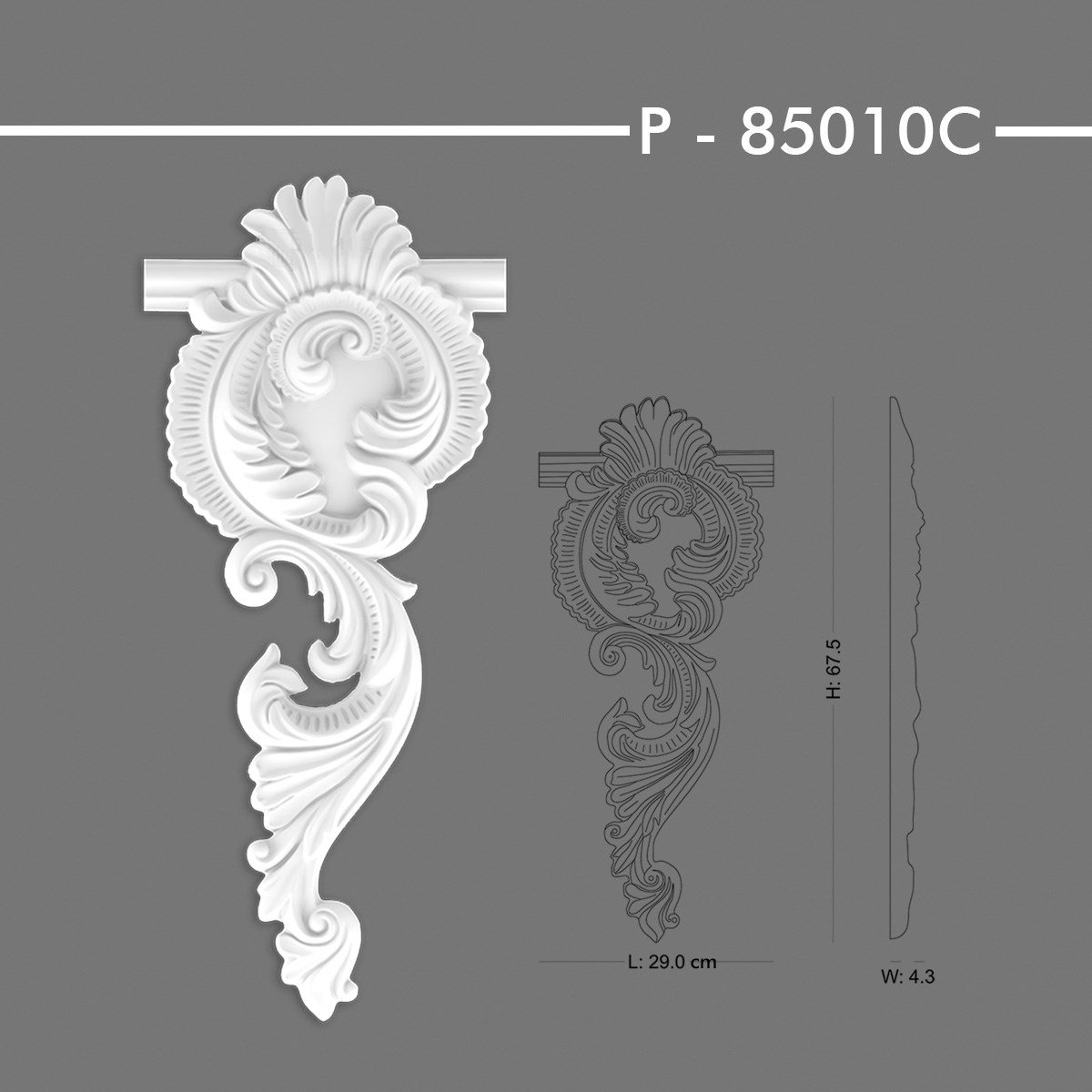 P-85010C Desenli Çıta Köşe