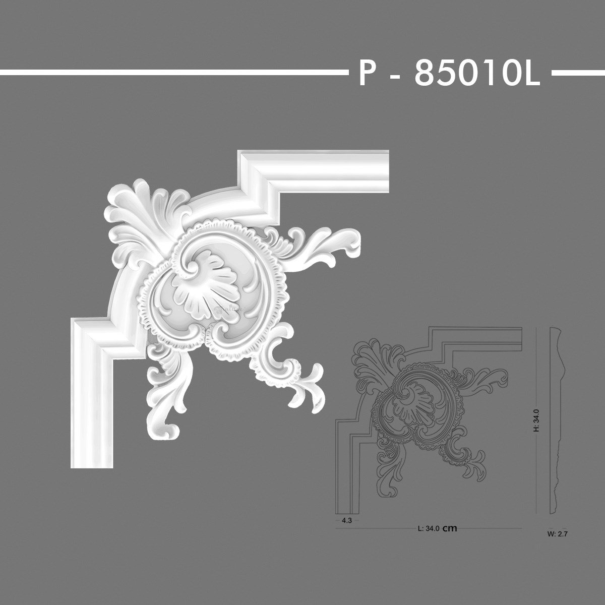 P-85010L Desenli Çıta Köşe