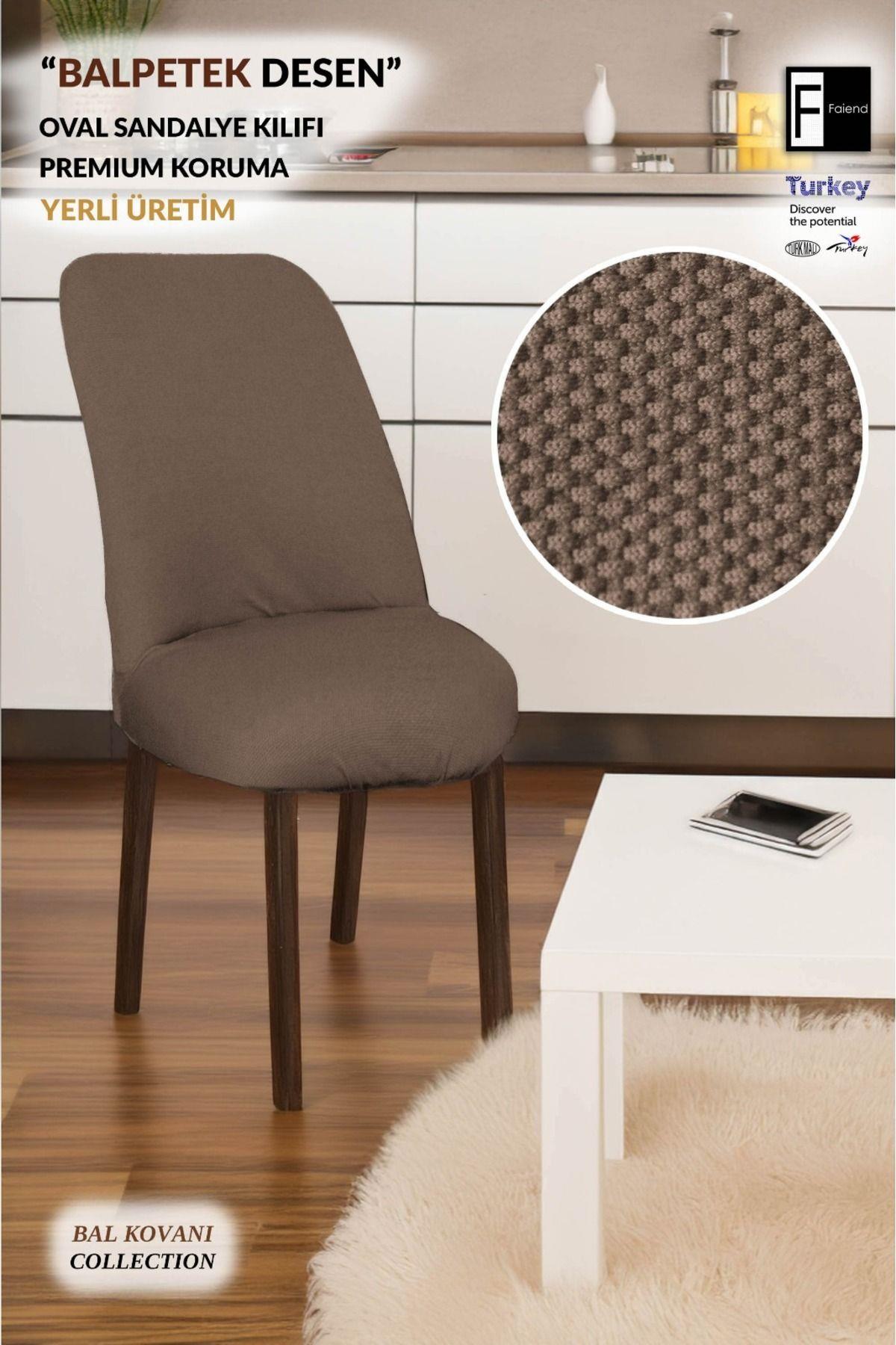 Likralı Oval Sandalye Kılıfı Yuvarlak sandalye Örtüsü Balpetek Gri