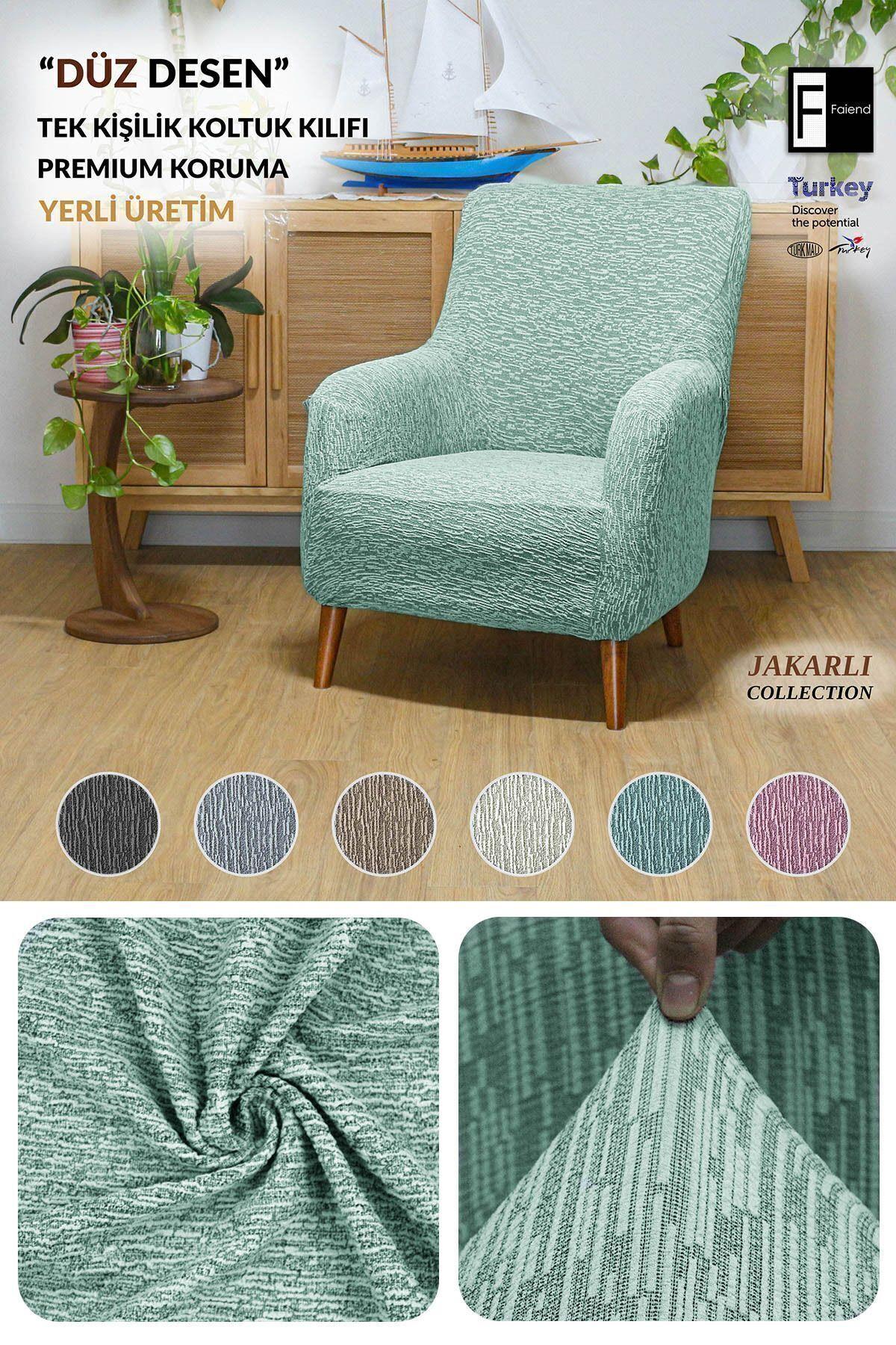 Jakar Tekli Lastikli Kanepe Örtüsü | Lastikli Berjer Koltuk Örtüsü | koltuk kılıfı