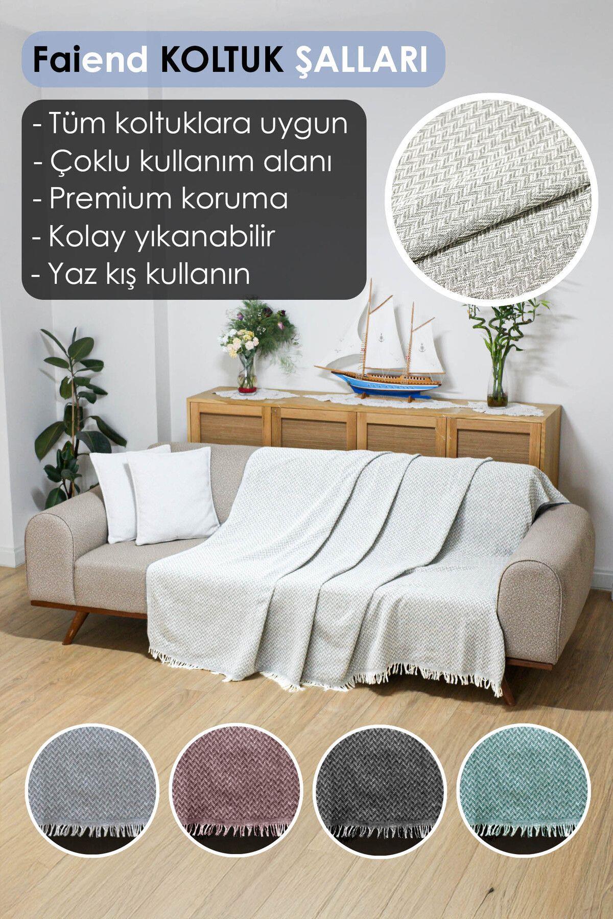 Koltuk Örtüsü 160X 210 Cm Kanepe Çekyat Divan Berjer Örtüsü Pamuklu Yıkanabilir Sade Şal