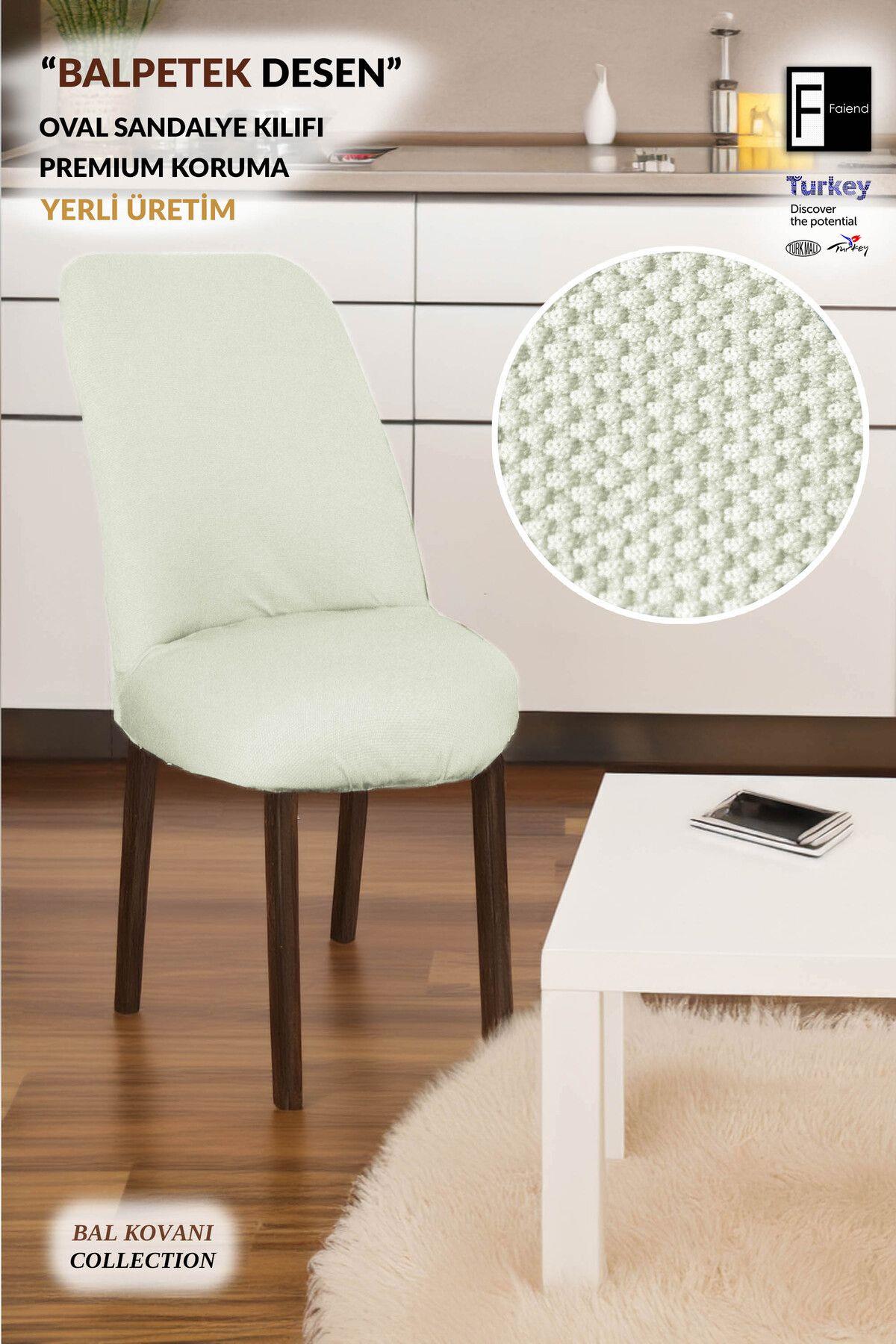 Likralı Oval Sandalye Kılıfı Yuvarlak sandalye Örtüsü Balpetek Gri