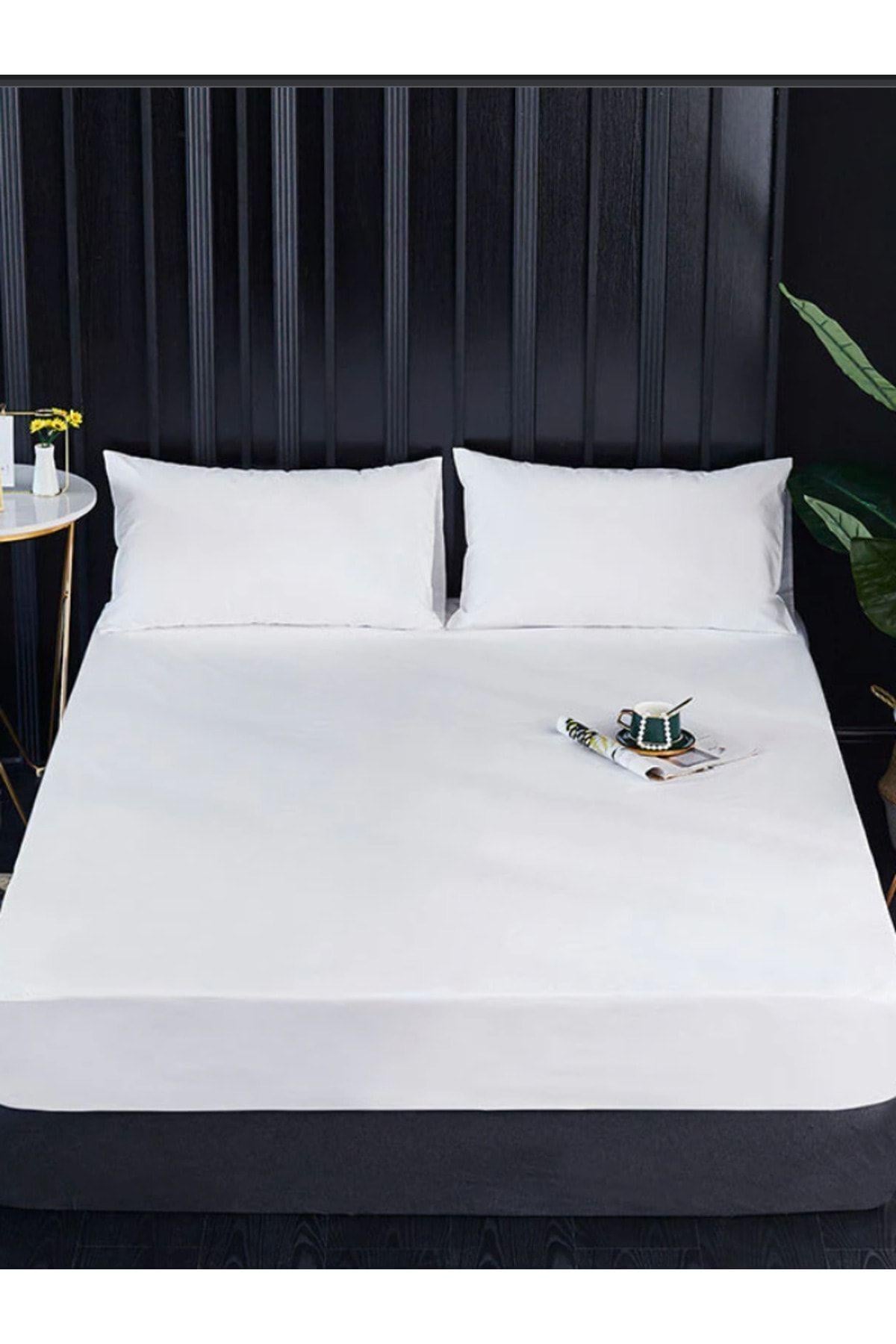 Micro Fitted Full Kenar Su Sıvı Geçirmez Yatak Koruyucu Alez Çarşaf Beyaz (160x200)