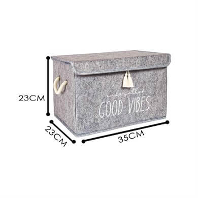 Keçe Kapaklı Mini Kutu Katlanabilir Saklama Kutusu Baskılı Çok Amaçlı Kutu Kpaklı Basket 35*23*23