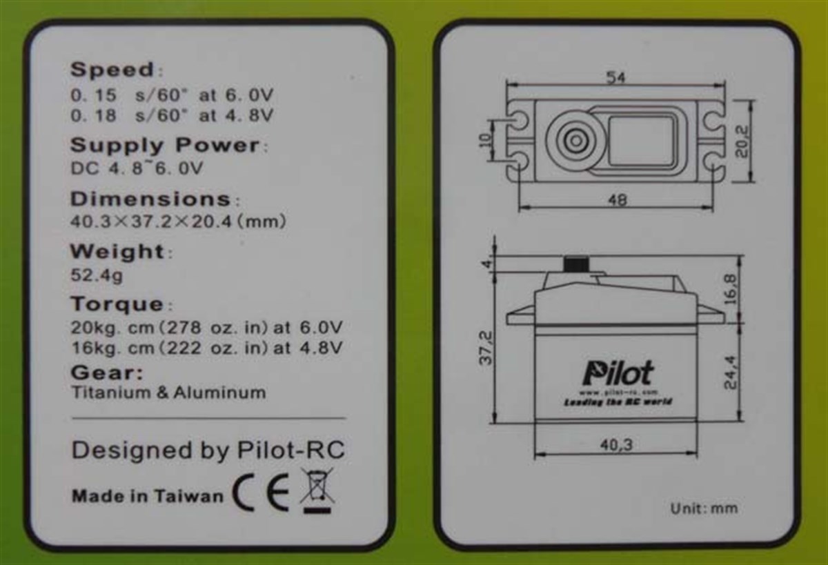 PİLOT RC Dijital Servo 20 Kg