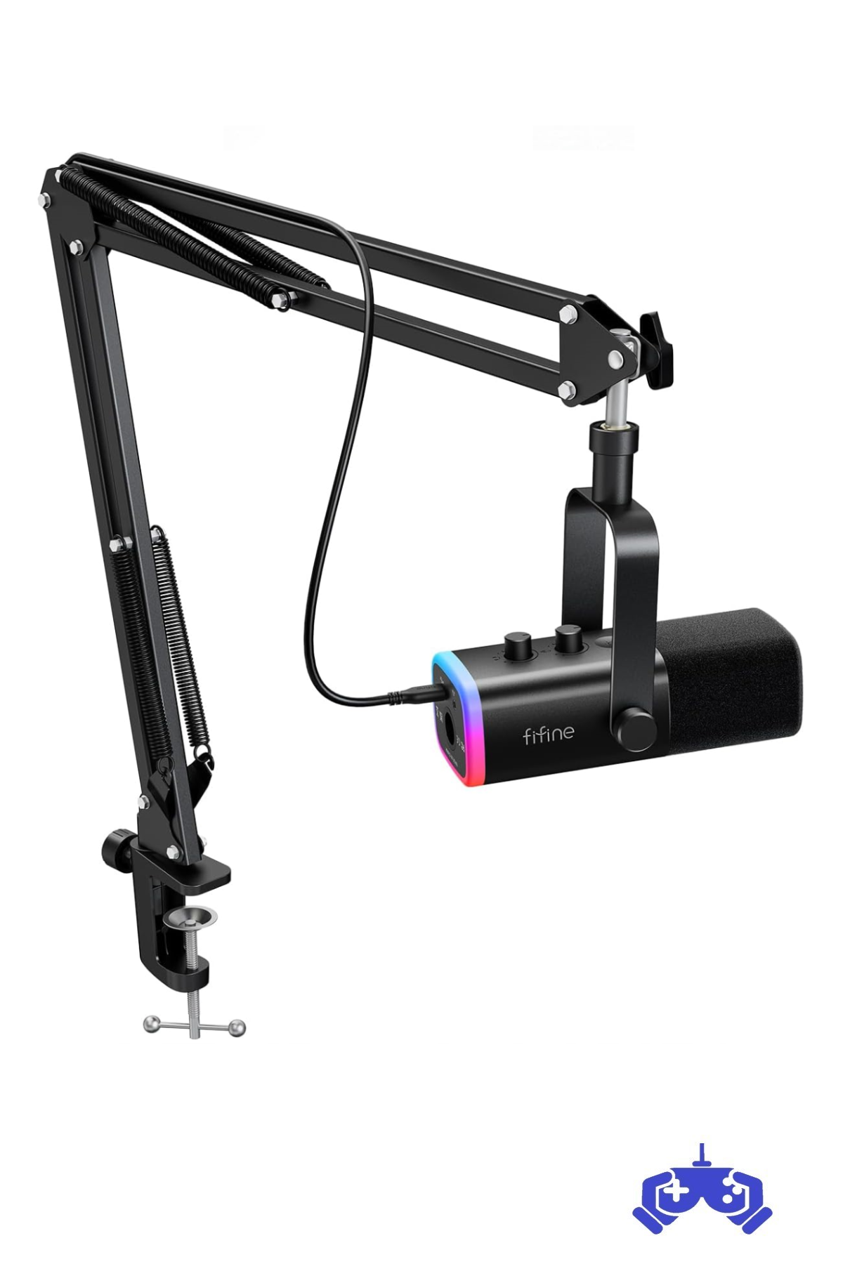 Fifine Ampligame AM8T Bilgisayar Oyuncu XLR USB RGB Dinamik Yayıncı Mikrofon Seti