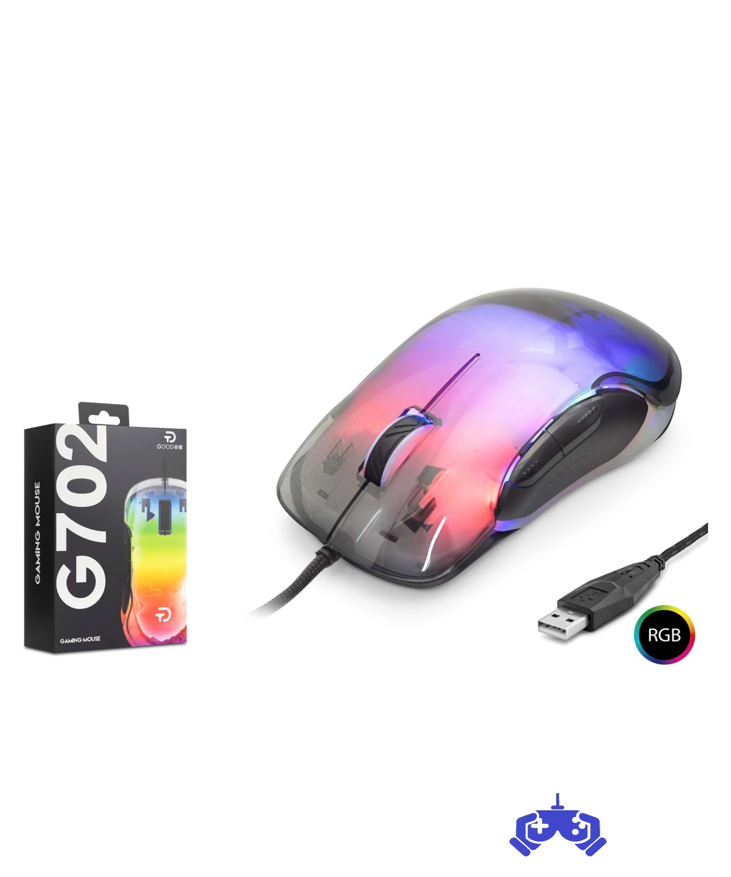 GOOD PRO G702 RGB Gaming Mouse 7200 DPI 6 Tuş