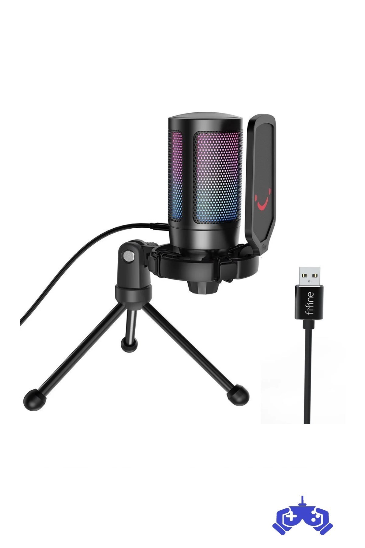 Fifine Ampligame A6V Yayıncı - Oyuncu - Gamer - Podcast - Youtuber RGB USB Mikrofon