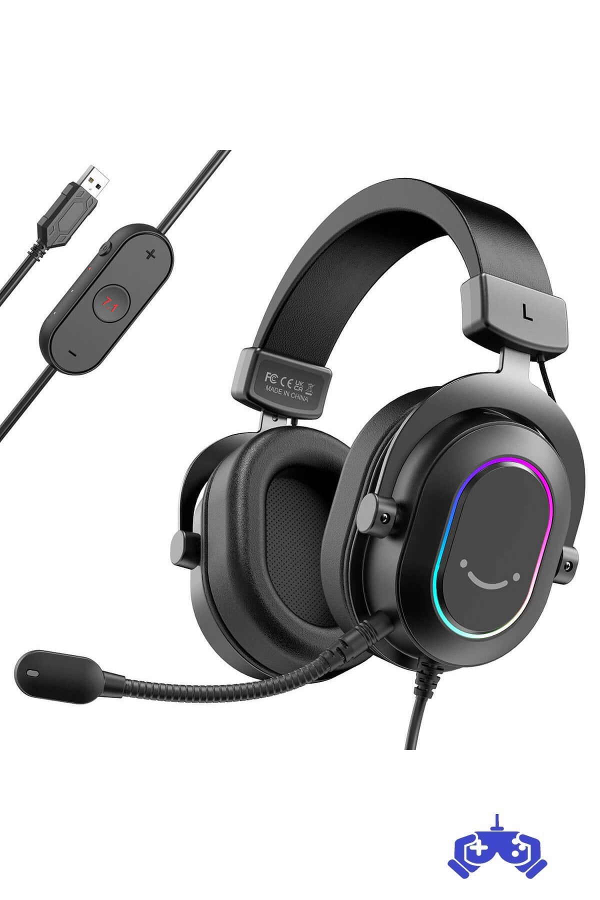 Fifine Ampligame H6 Mikrofonlu Oyuncu Bilgisayar Yayıncı 7.1 RGB Kulaklığı