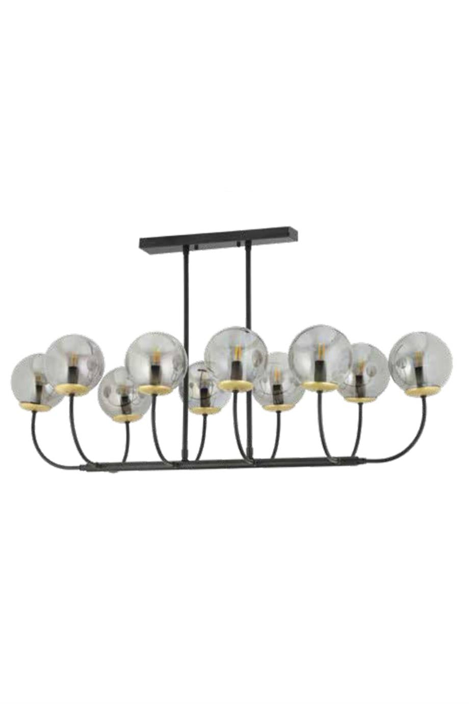 Avizeler  10 Lu Siyah Eskitme Yemek Masası Avizesi