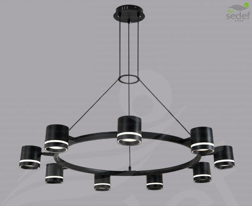 Sarkıt Avize  9'lu Modern LED Plafonyer Sarkıt Avize