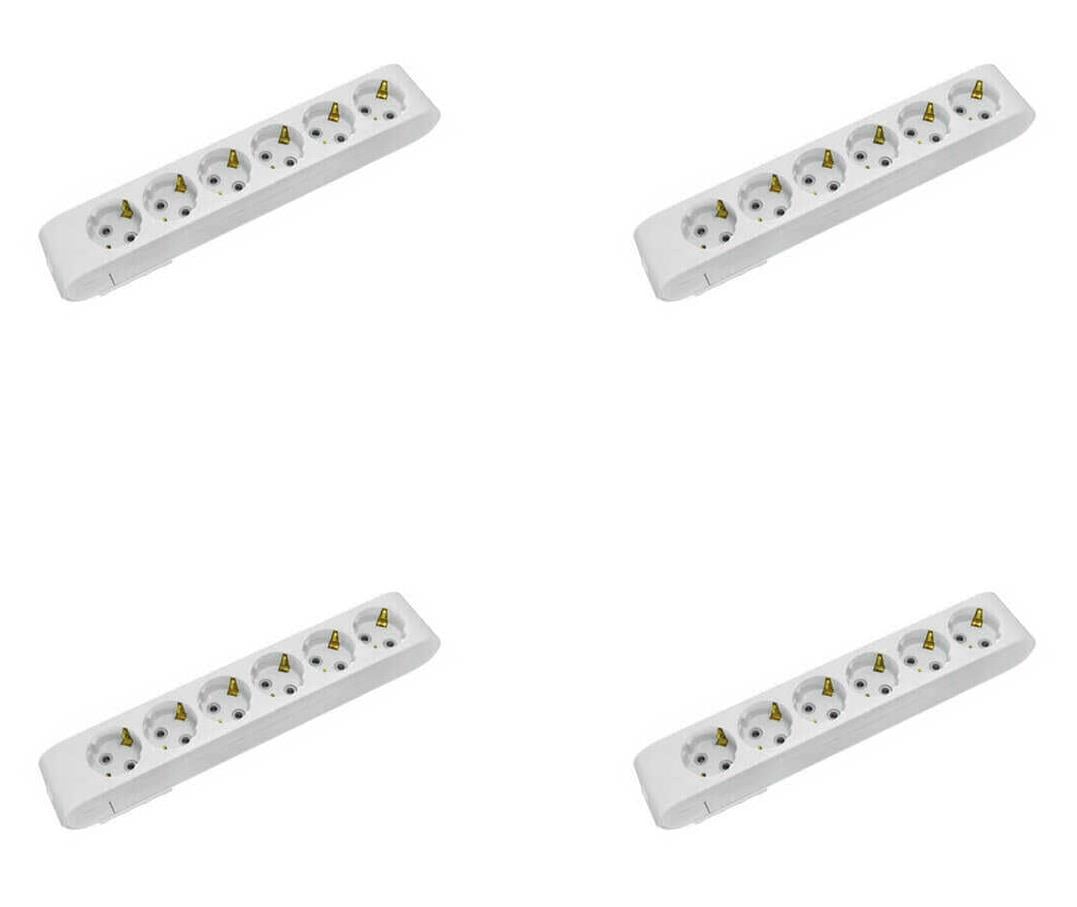 Grup Prizler  Deco 6′lı Topraklı Grup Priz Klemensli -4lü