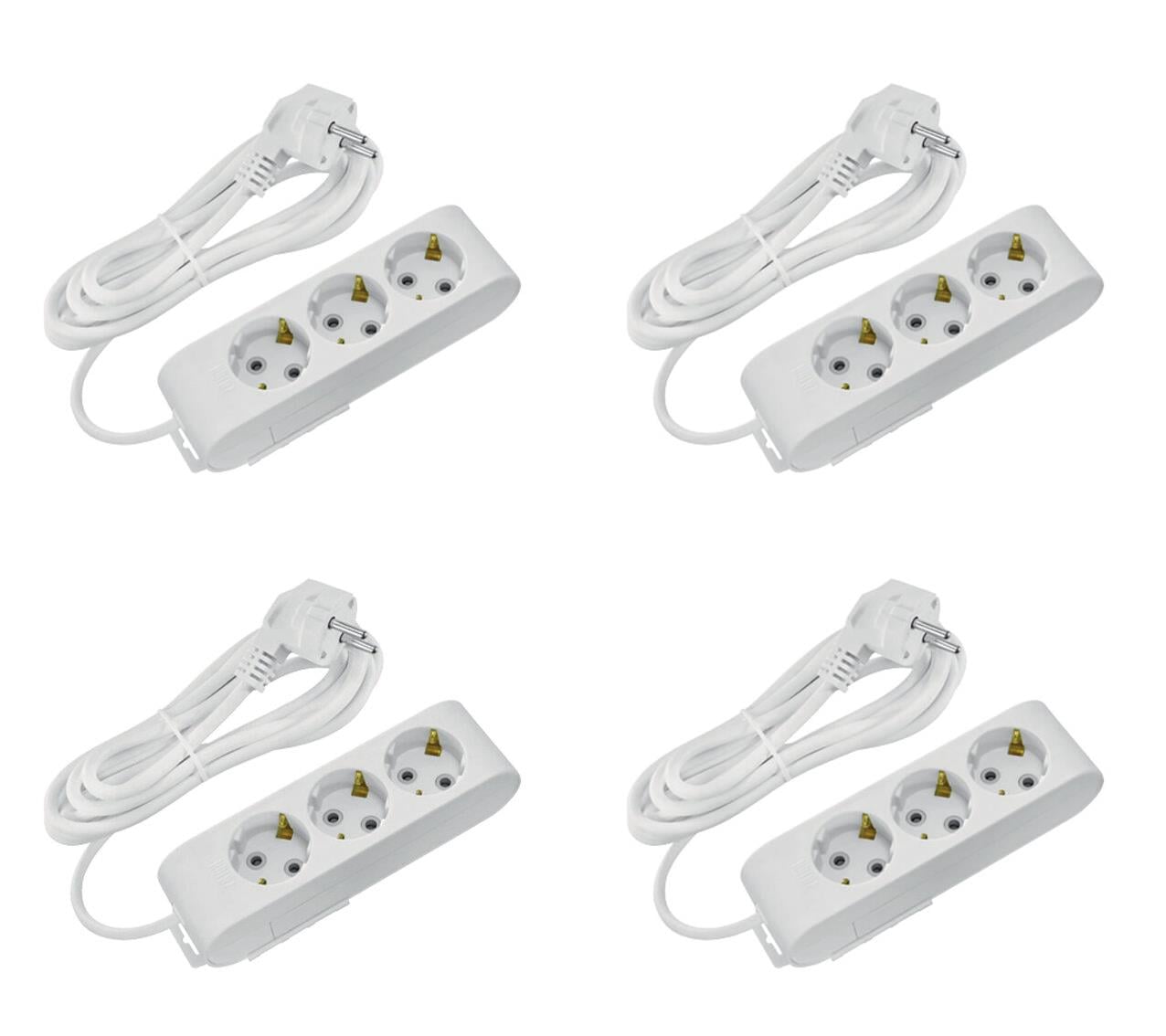 Grup Prizler  LS-HRZ-3'Lü-5 Metre Kablolu Deco 3′lü Topraklı 5 Metre Kablolu Grup Priz-4LÜ