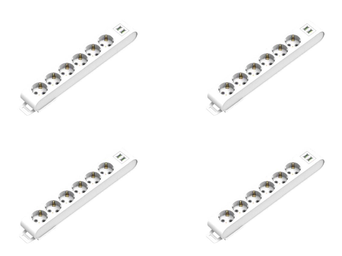Grup Prizler 6'Lı-Usb'Li Grup Priz Klemensli 6'Lı-Usb'Li Grup Priz Klemensli-4lü