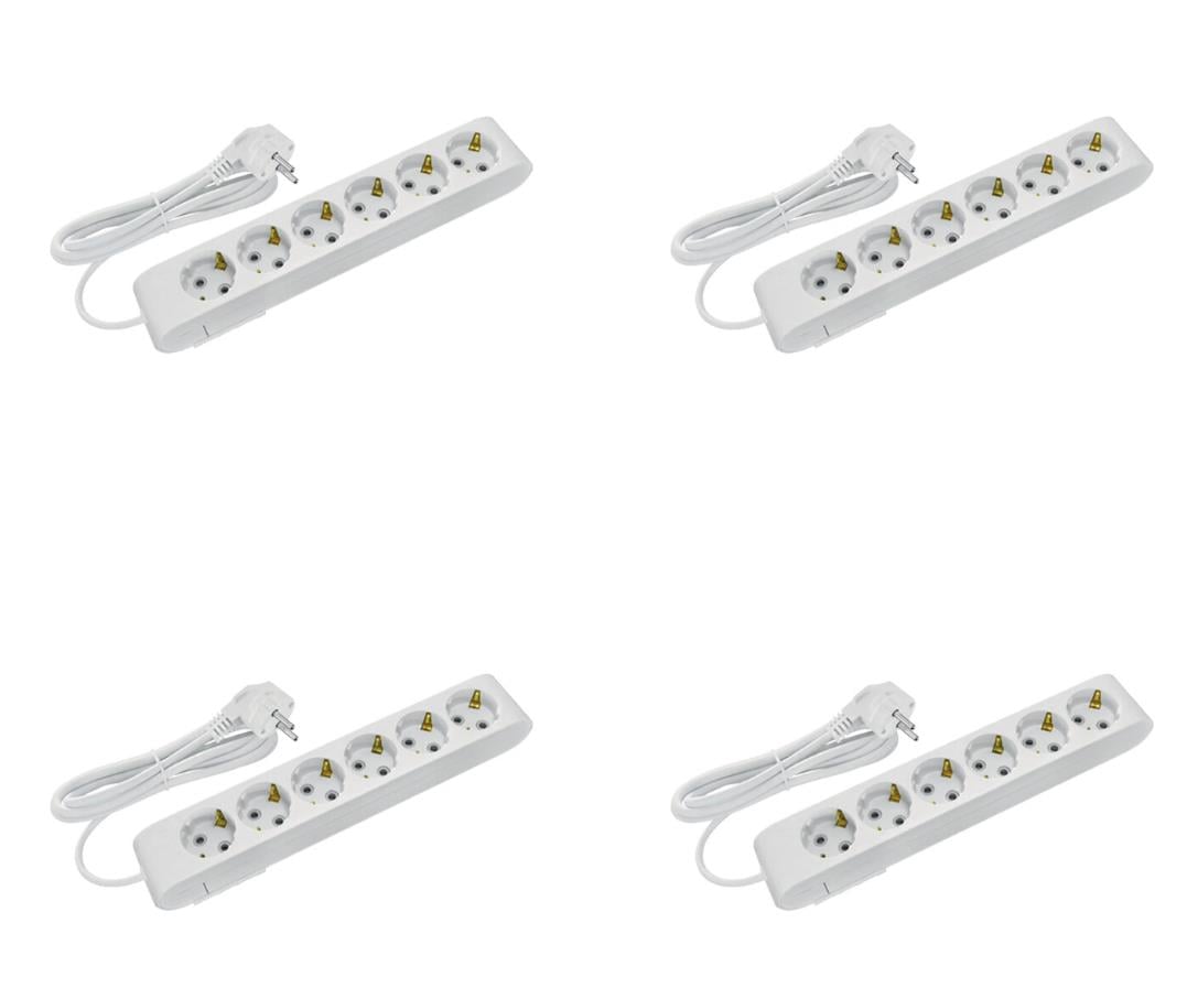 Grup Prizler Deco 6'lı Topraklı 3 Metre Kablolu Grup Priz  Deco 6'lı Topraklı 3 Metre Kablolu Grup Priz -4LÜ