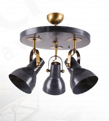 Retro Avize Endüstriyel 3’lü Sarkıt Avize Siyah Gold Modern Avize Metal Gövdeli 3'lü Yuvarlak Retro Avize