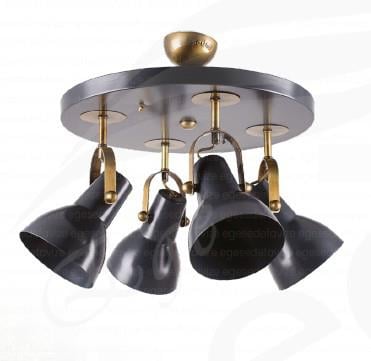 Retro Avize Endüstriyel 4’lü Sarkıt Avize Siyah Gold Lineer Modern Avize Metal Gövdeli 4'lü Yuvarlak Retro Avize