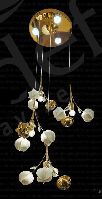 Sarkıt Avize Gold Çiçek Detaylı Sarkıt Avize Gold Çiçek Detaylı Sarkıt Avize
