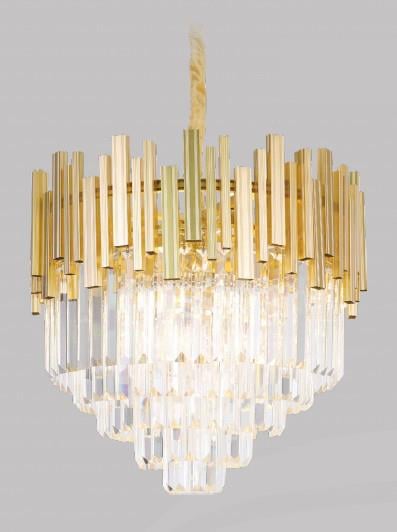 Kristal Avize Gold Kristal Taşlı Modern Sarkıt Avize 50 cm – Lüks Salon Avizesi Gold Kristal Taşlı Modern Sarkıt Avize