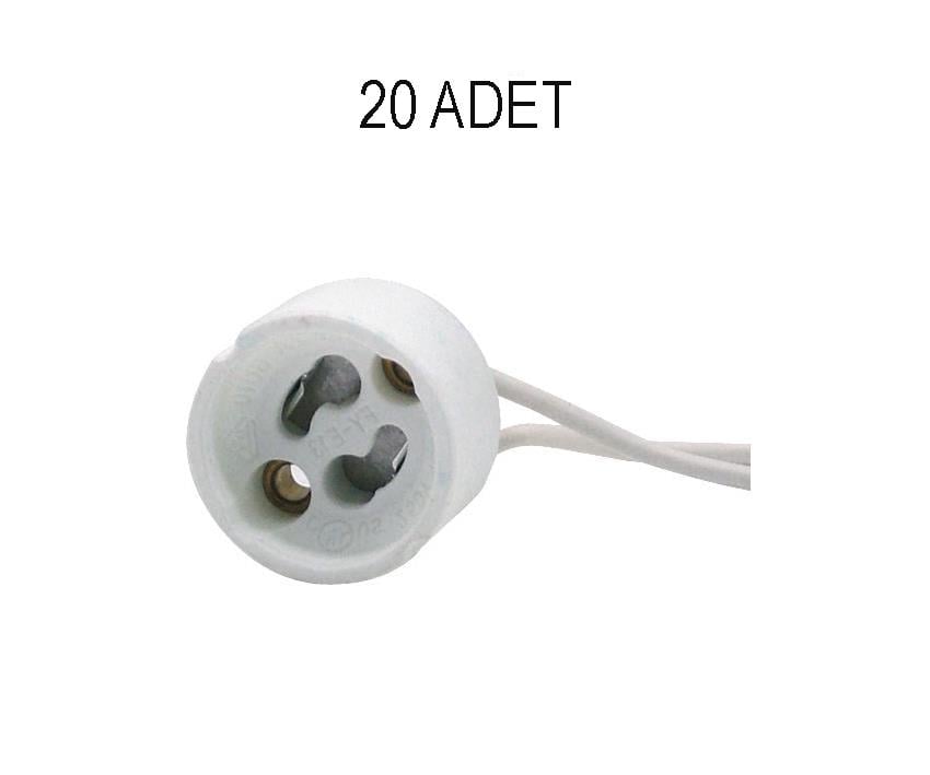 Aksesuarlar Horoz Electric GU10 Seramik Duy - 15 cm Kablolu Spot Lamba Soketi GU10 DUY 15 CM-20 ADET