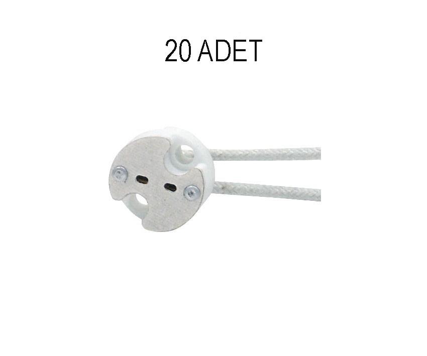 Aksesuarlar Horoz Electric GU4 Seramik Duy - 10 cm Kablolu MR11 Ampul Soketi GU4 DUY 10CM-20 ADET