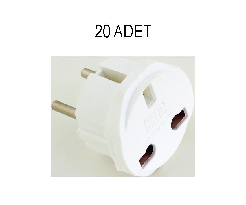 Aksesuarlar Horoz Evrensel Adaptör Fiş - Yurt Dışı Fiş Dönüştürücü - Beyaz ADAPTÖR FİŞ-20 ADET