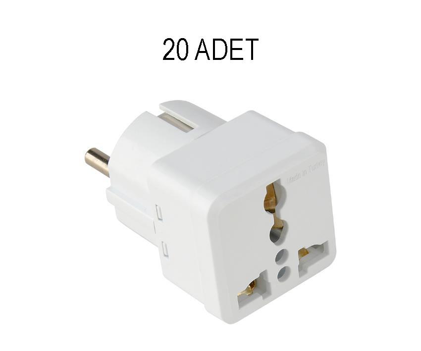 Aksesuarlar Horoz Universal Adaptör Fiş - Tüm Ülkelerle Uyumlu Fiş Dönüştürücü UNIVERSAL ADAPTÖR FİŞ-20 ADET