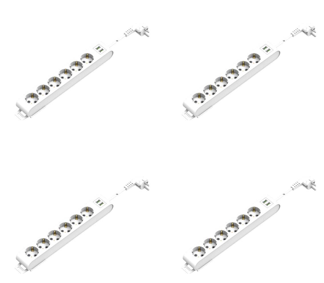 Grup Prizler HOROZDeco 6'lı USB'li 2 Metre Kablolu Grup Priz HOROZDeco 6'lı USB'li 2 Metre Kablolu Grup Priz-4lü
