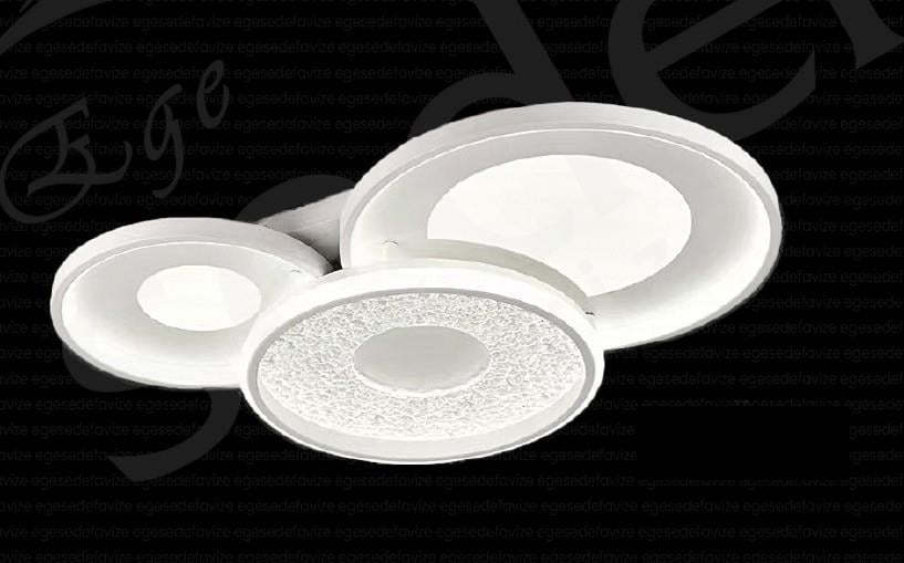 Plafonyer Avize Modern 3’lü Yuvarlak LED Tavan Avizesi Beyaz Salon Avize Modeli Modern 3'lü Yuvarlak LED Plafonyer Avize