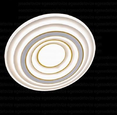 Plafonyer Avize Modern LED Plafonyer Yuvarlak Gold Detaylı Krem Tavan Lambası Modern LED Yuvarlak Gold Detaylı Plafonyer Avize