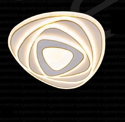 Plafonyer Avize Modern Organik Form LED Plafonyer Gold Detaylı Krem Tavan Lambası Modern Organik Form LED  Gold Detaylı Plafonyer Avize