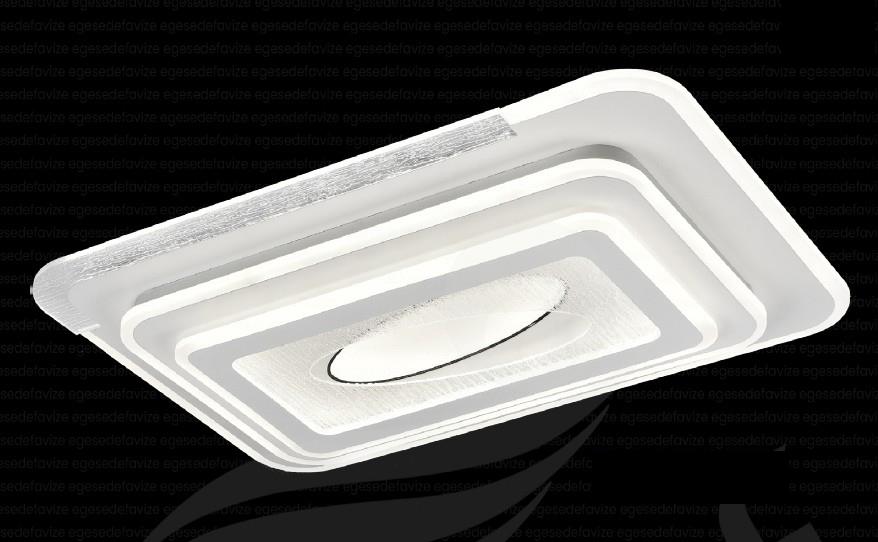 Plafonyer Avize Modern Oval Detaylı LED Plafonyer 650x450 mm Dekoratif Tavan Lambası Modern Oval Detaylı Dikdörtgen LED Plafonyer