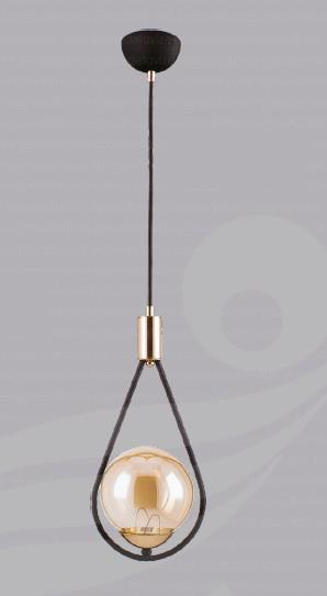 Tekli Avize Modern Tekli Gold Sarkıt Avize | Füme Cam Küreli Dekoratif Lamba Modern Tekli Sarkıt Avize