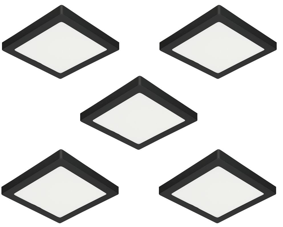 Led Armatürler Sıva Üstü Kare LED Panel 5'li Set - Siyah ve Beyaz Kasa Seçenekleri Karolin Sıva Üstü Kare LED Panel Aydınlatma - 5'li