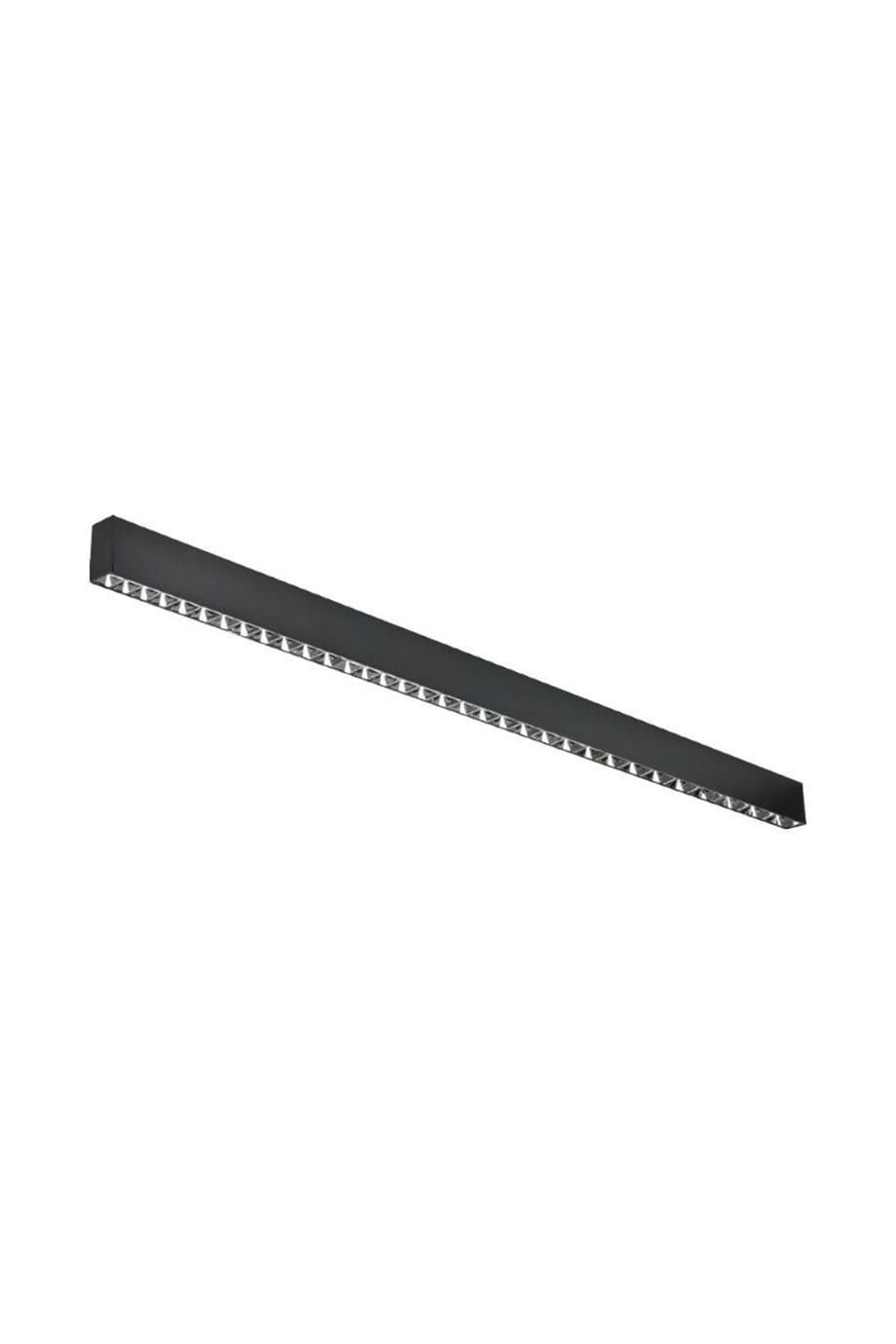 Linear Armatürler Sıva Üstü Satürn - Lambasan 120cm Siyah Kompakt Lensli Linear Armatür