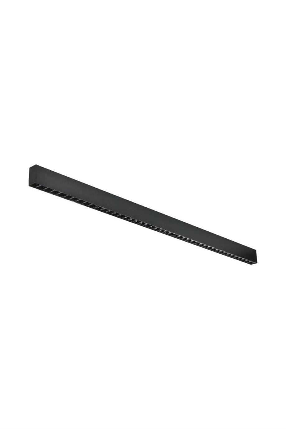 Linear Armatürler Sıva Üstü Satürn - Lambasan 120cm Siyah Kompakt Lensli Linear Armatür