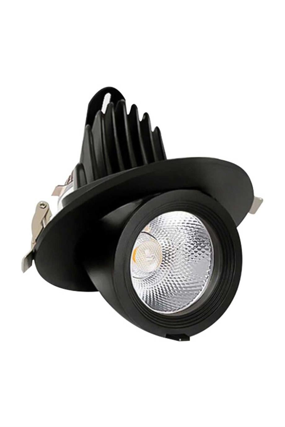 Vitrin Aydınlatma Armatürleri Sıva Üstü Satürn - Lambasan Siyah Kompakt Lensli Magnet Armatür