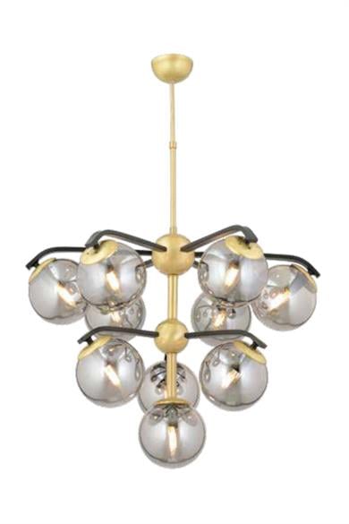 Avizeler  10 Lu Siyah Eskitme Kollu Avize