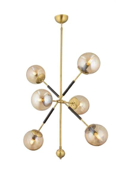 Avizeler  6 Lı  Eskitme Siyah Kollu Avize